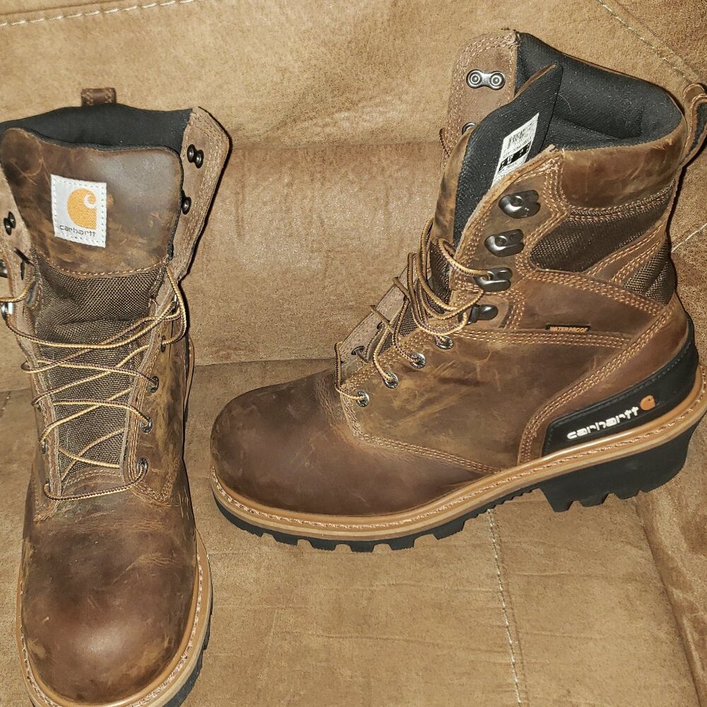 Carhartt Men's 8" Waterproof Insulated Composite Toe Logger Climbing Boot - Picture 4 of 16